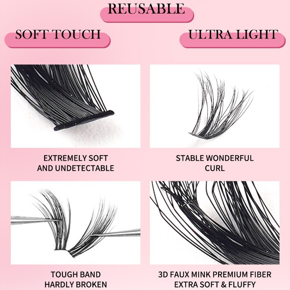 Faux Mink Lash - رموش صناعية بطول 8-18 مم، تلتصق