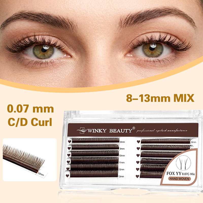 Eyelash Extension Y Shape - رموش وينكي بيوتي براون فوكس Yy