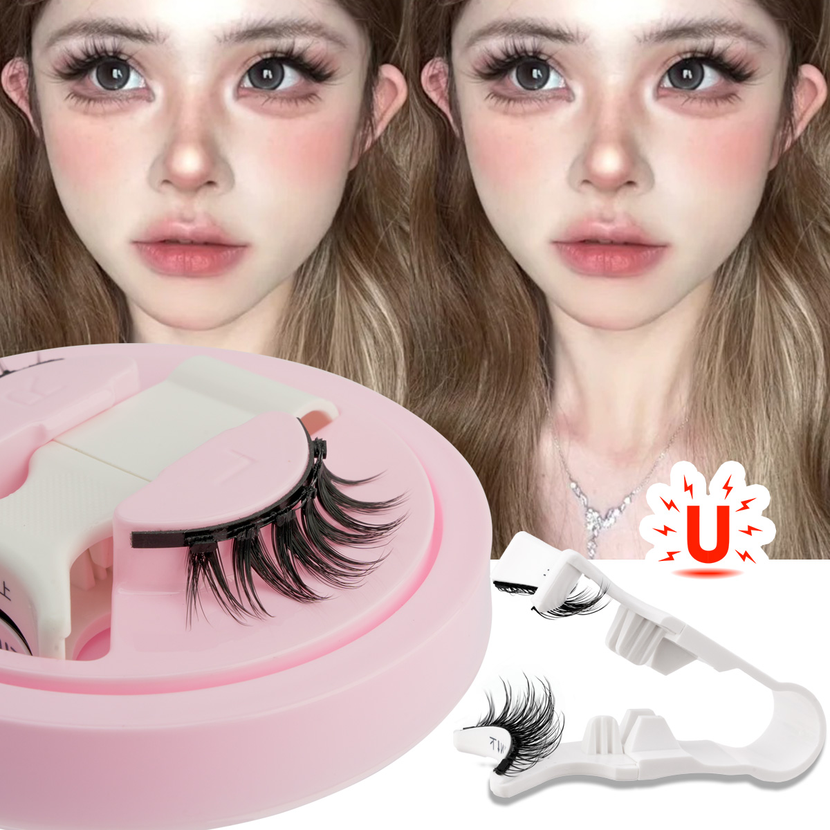 جديد 1 زوج الرموش المغناطيسية  - مراجعة Faux Mink Lash وسعره